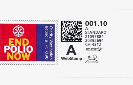 With the purchase of an "EndPolioNow" WebStamp, you sponsor three polio vaccinations.